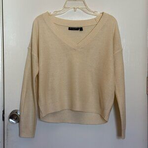 Brave Soul London Cream V-Neck Sweater – Size S
